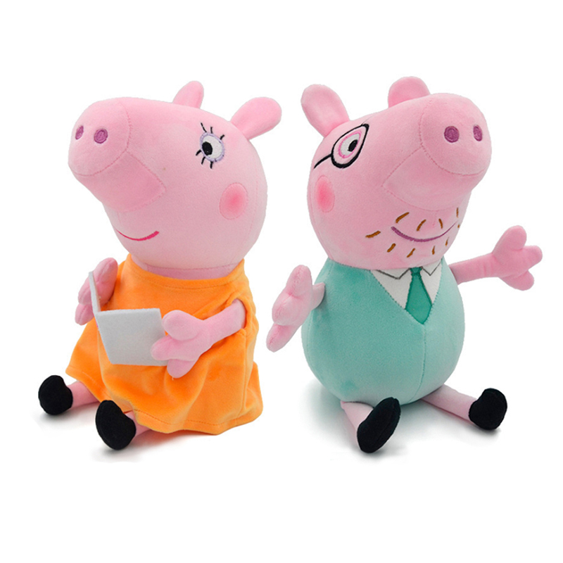 Home Decor Pt - 30cm ペッパピッグぬいぐるみ かわいいジョージパパママの漫画ぬいぐるみ ぬいぐるみ枕 ホームデコレーション 子供のクリスマスプレゼントおもちゃ