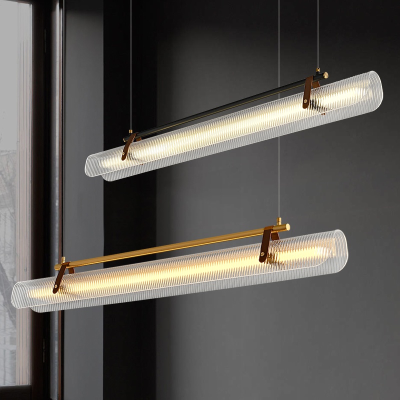 Hanging Moon Lamp - 北欧モダンミニマリストアクリルストリップペンダントライトダイニングルーム書斎展示ホールバーカウンター吊り下げランプ照明器具