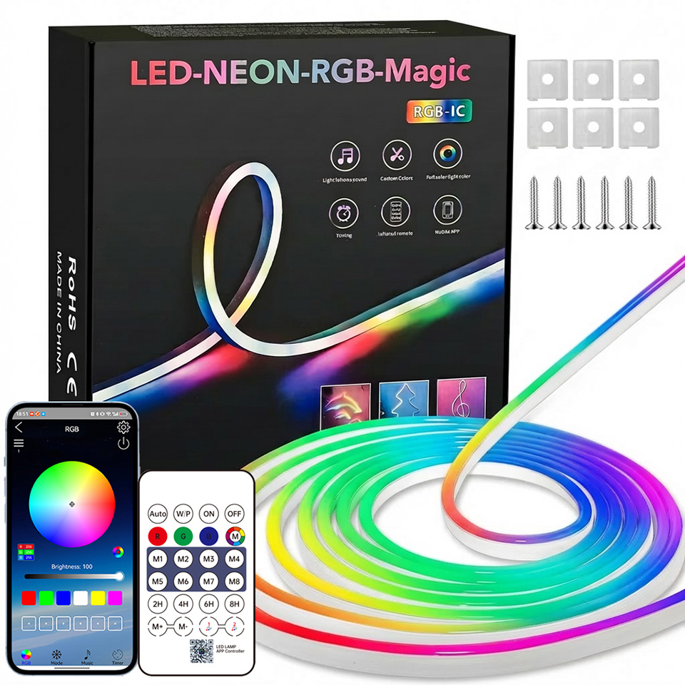 Home Decor App Free - Bluetooth RGBネオンLEDストリップライト 1-10m DC5V USB IP65防水フレキシブルテープ