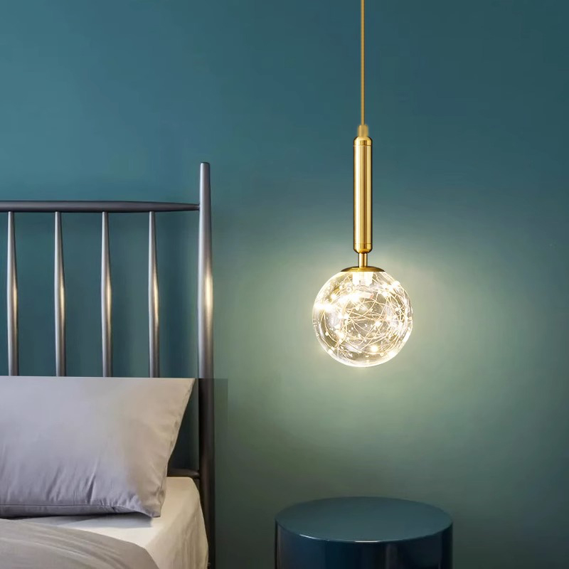 Hanging Moon Lamp - モダンな家の装飾用LEDライト、寝室用ランプ、ベッドサイドペンダントライト、LEDシャンデリア、吊り下げ照明、室内照明