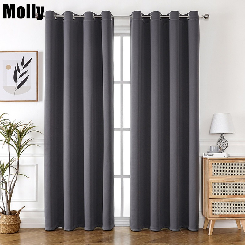 Home Decor Curtain - 遮光カーテン（ワンピース、無地、グロメット付き）リビングルーム、オフィス、寝室の装飾用