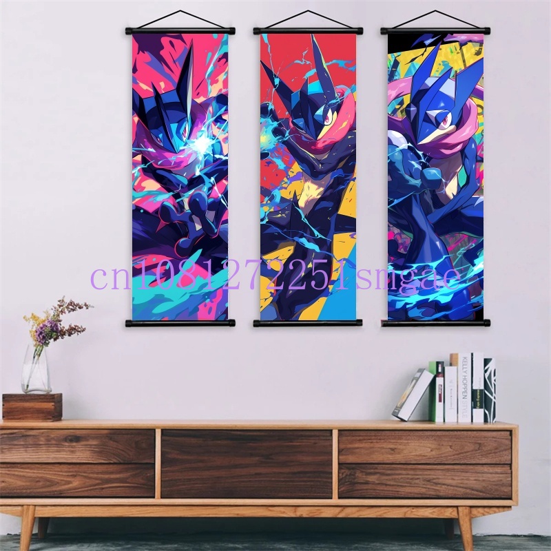 Canvas Painting - クラシックアニメポケモンルカリオ、プレミアムクールアートポスターリール図面、リビングルームの装飾に最適、子供へのギフト