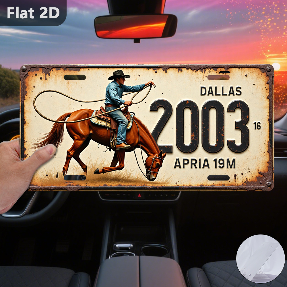 Home Decor Dallas - ダラス2003カウボーイホースライセンスプレートALサイン - ヴィンテージ耐久性のある金属製飾り板、壁飾り、ホームオフィス、バー、男の隠れ家、ウォールアート
