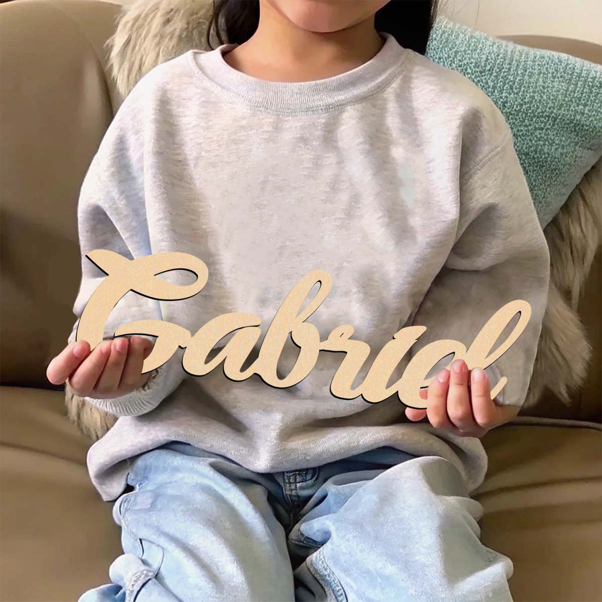 Home Decor Examples - 1個のホームデコレーションXGabriel例、カスタムテキストレーザーカットサイン、木製素材、木製装飾、結婚式、バレンタインデーの装飾。