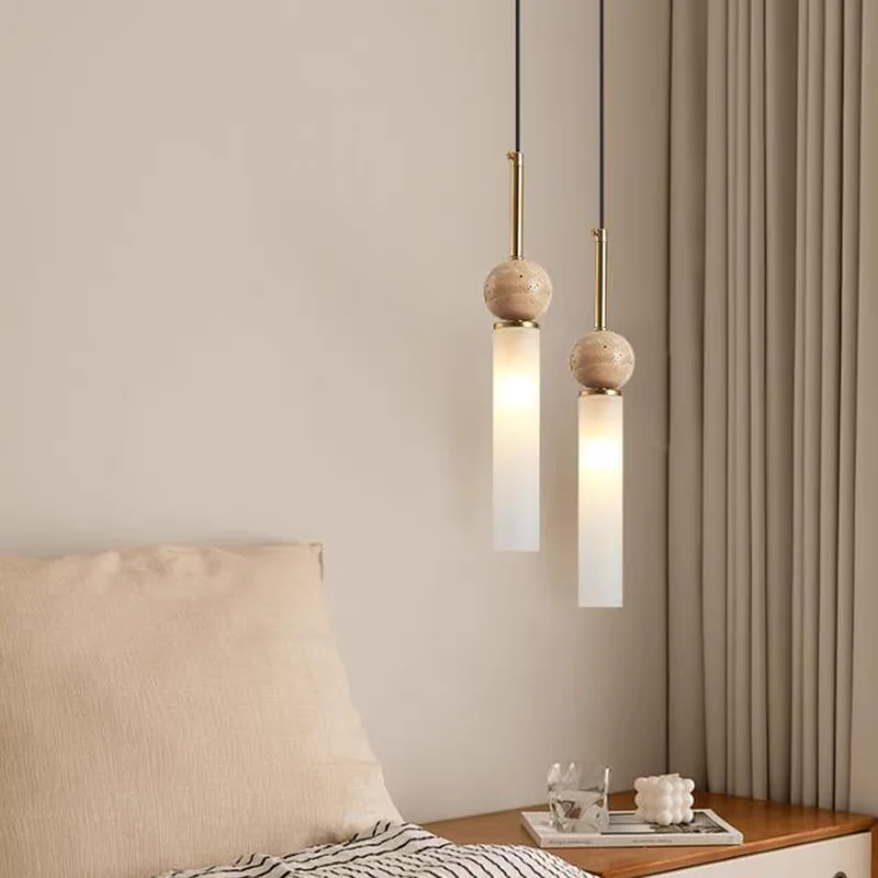 Hanging Moon Lamp - 洞窟石侘び寂び寝室ベッドサイドシャンデリアクリエイティブクリームホームステイヴィンテージ北欧レストランペンダントランプ