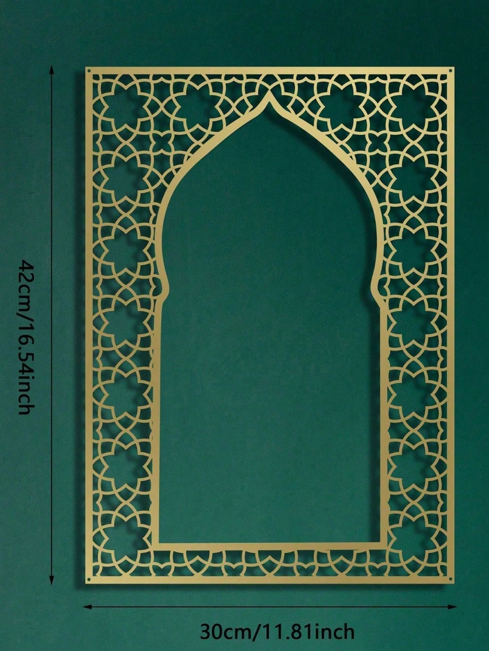 Home Decor Ramadan - イスラム教の金属製ウォールアート、家の装飾 - ゴールドのアラビア書道の壁画、リビングルーム、寝室用、モスク風のラマダン・イードギフト、ホウ