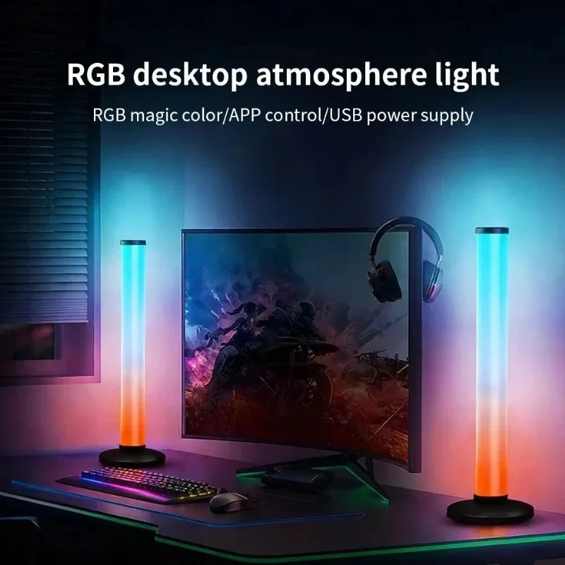 Home Decor App Free - RGB LEDライトバー USB給電式、スマートTVアンビエント照明、Bluetoothアプリリモコン付き、音楽反応型ランプ、ホームデコレーション用
