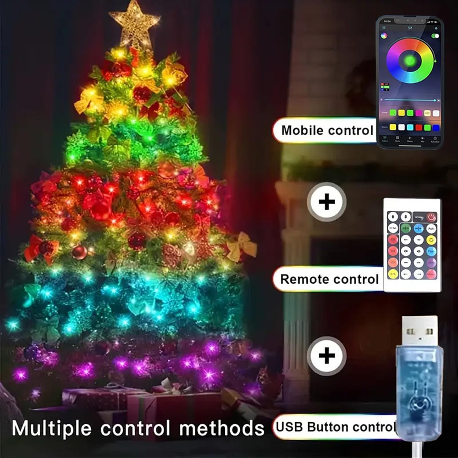 Home Decor App Free - LED フェアリーライトストリップ クリスマスライト スマート Bluetooth USB