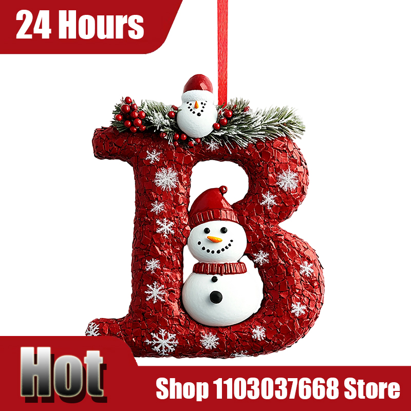 Home Decor Trends 2025 - 26文字のクリスマスツリー吊り下げ式パーソナライズクリスマスレターデコレーションホリデーオーナメントクリスマスツリーオーナメント2025