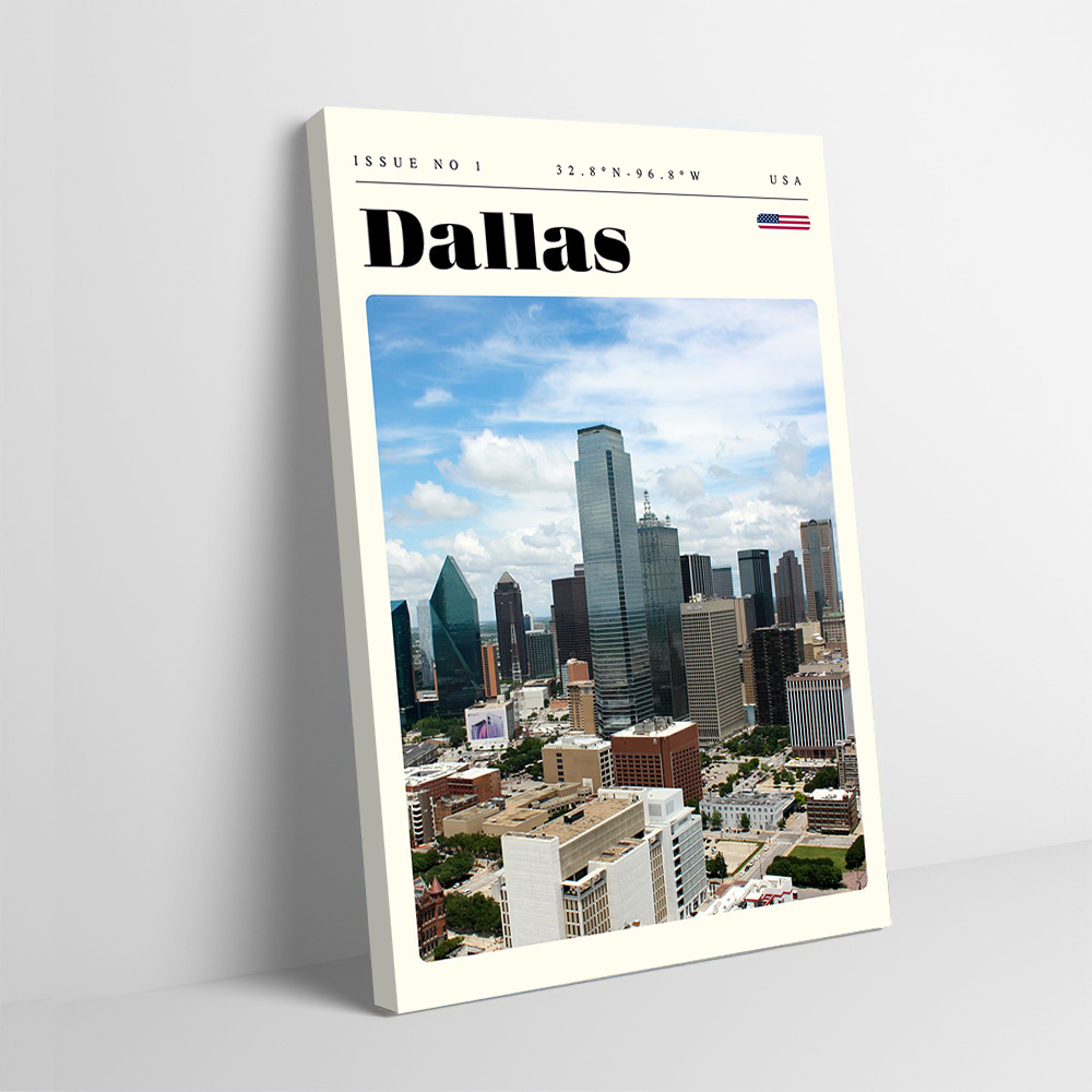 Home Decor Dallas - ダラス テキサス旅行印刷ポスター カスタマイズ可能な写真 ウォールアート キャンバス絵画 インテリア装飾用ギフト