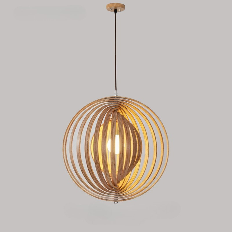 Hanging Moon Lamp - クリエイティブな満月型ペンダントライト、モダンでシンプルなログスタイルのシャンデリア、レストラン・バー用吊り下げランプ、キッチンアイランド照明