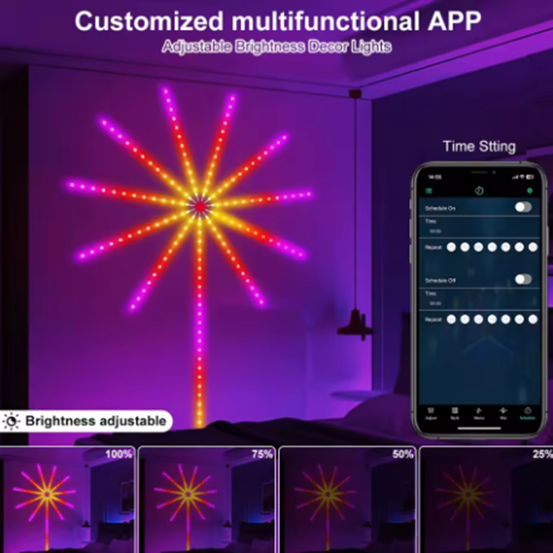 Home Decor App Free - 新しい DC5V USB RGBIC 花火ネオン LED