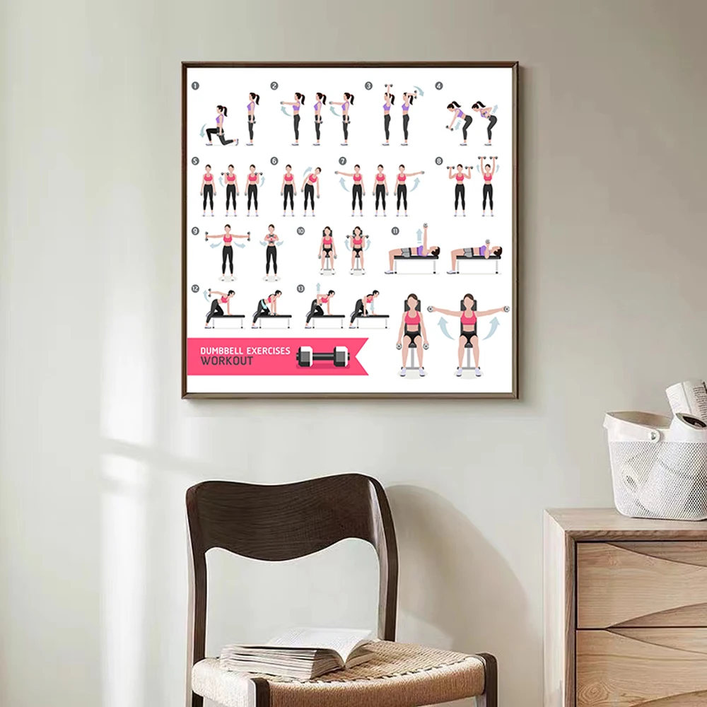 Home Decor Examples - ウエイトトレーニング,ダンベルトレーニング,ボディービル,写真,壁の芸術,家の装飾,ギフトのためのシルク生地のポスター