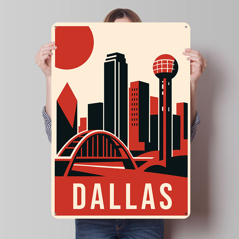 Home Decor Dallas - ダラスヴィンテージトラベルプリントポスターカスタマイズされたレトロウォールアートヴィンテージメタルブリキ看板家の装飾部屋ハウスデスク装飾用