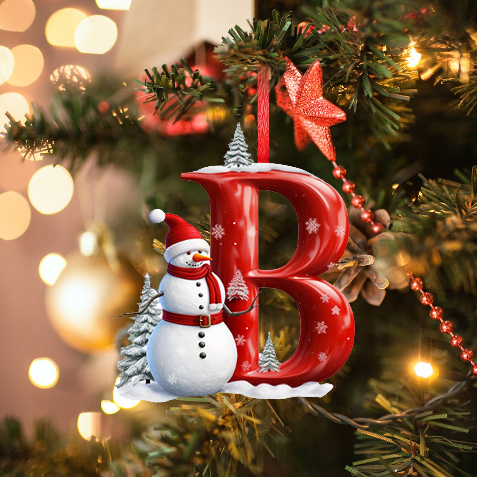 Home Decor Trends 2025 - 26文字のアクリルペンダント クリスマスツリー用 パーソナライズされたクリスマスデコレーション ホリデーホームオーナメント ナヴィダッド2025ギフト クリスマスデコレーション
