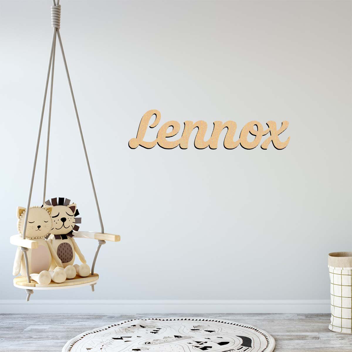 Home Decor Examples - 1個入り ホームデコレーション レノックス例 カスタマイズ可能な文字 木製装飾 ウッド素材