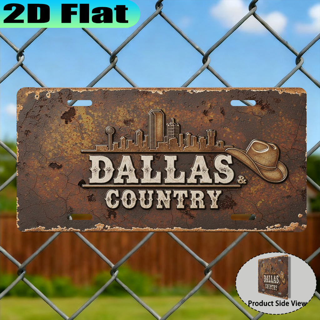 2Dフラットダラス＆カントリーカウボーイハット都市スカイライ - Home Decor Dallas のレビューと価格