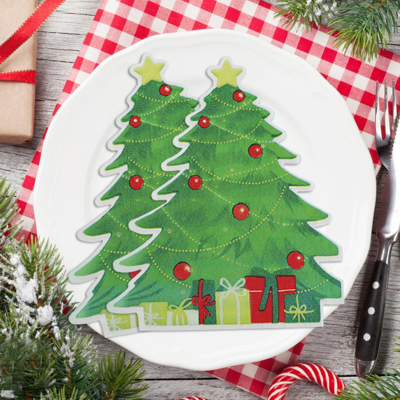 20 ピース/バッグクリスマス使い捨て紙ナプキンかわいい雪だ - Home Decor Scrap のレビューと価格