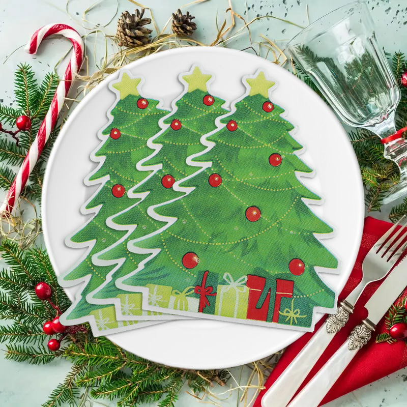 20 ピース/バッグクリスマス使い捨て紙ナプキンかわいい雪だ - Home Decor Scrap のレビューと価格