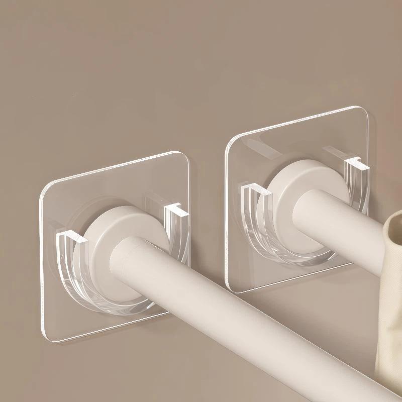 ドリル不要の透明な自己粘着式カーテンロッドブラケット、高耐荷 - Home Decor Curtain のレビューと価格