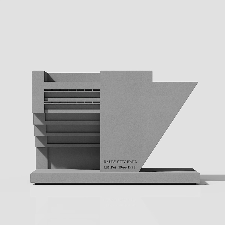 I M Pei ダラス市庁舎セメントコンクリート建物模型建築 - Home Decor Dallas のレビューと価格