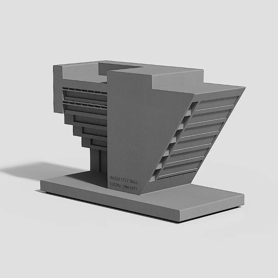 I M Pei ダラス市庁舎セメントコンクリート建物模型建築 - Home Decor Dallas のレビューと価格
