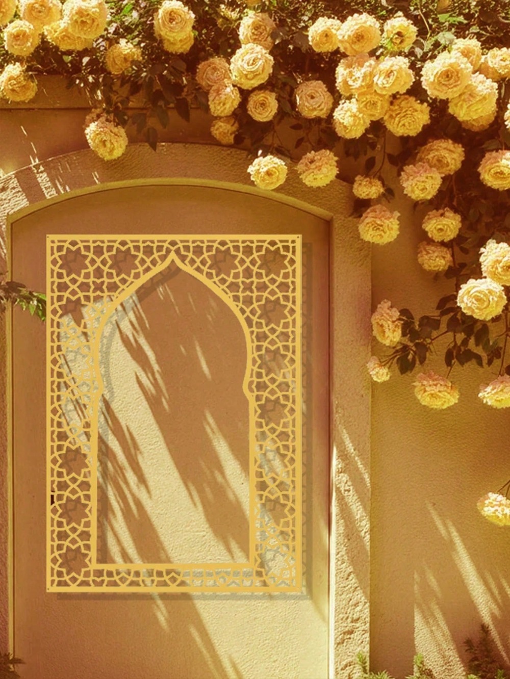 イスラム教の金属製ウォールアート、家の装飾 - ゴールドのア - Home Decor Ramadan のレビューと価格