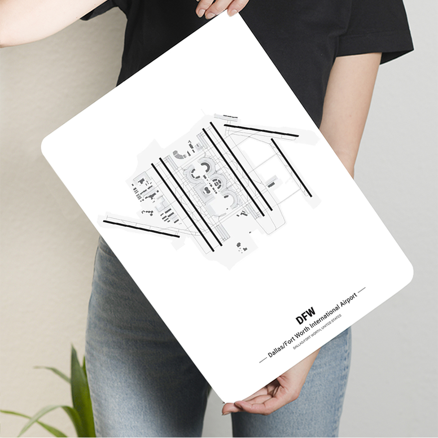 DFW空港マップ メタルウォールアート モダンミニマリスト  - Home Decor Dallas のレビューと価格