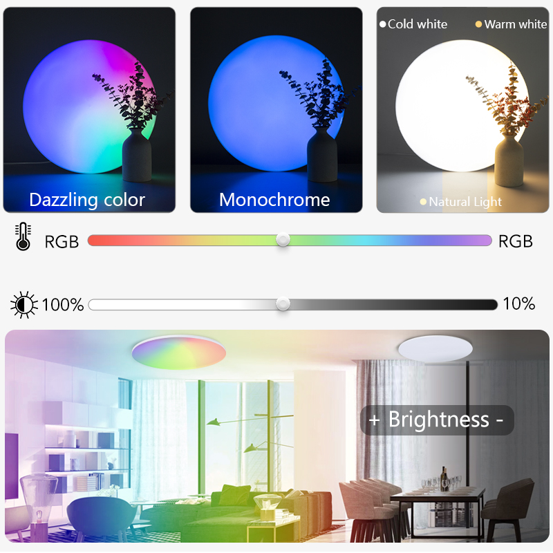 Marpou-カラフルなRGBシーリングランプ,リモコン,ス - Home Decor App Free のレビューと価格