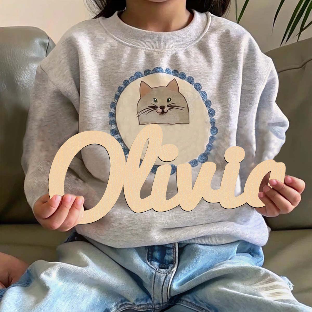 1個 面白いオリビアの例 カスタムネーム木製プレート 木製サ - Home Decor Examples のレビューと価格