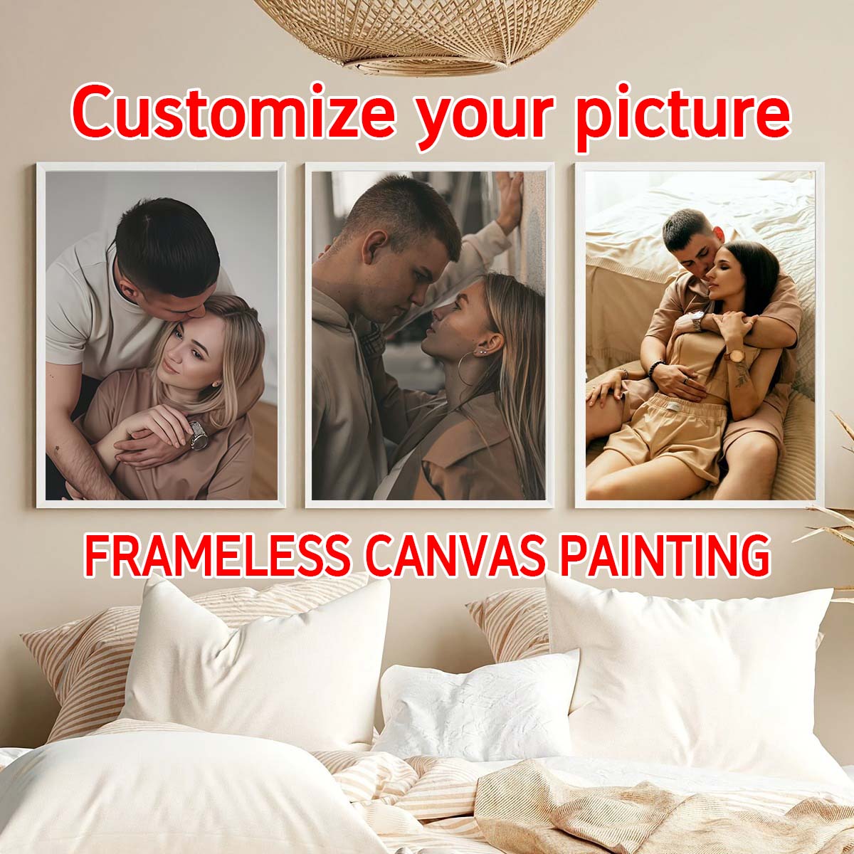 トリプティク - 2Dカスタム写真木製フレーム油絵またはフレ - Canvas Painting のレビューと価格
