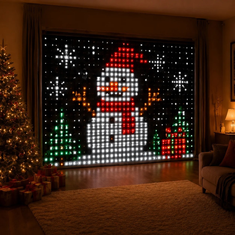 LEDピクセルカーテンライト Bluetoothアプリ制御  - Home Decor Curtain のレビューと価格