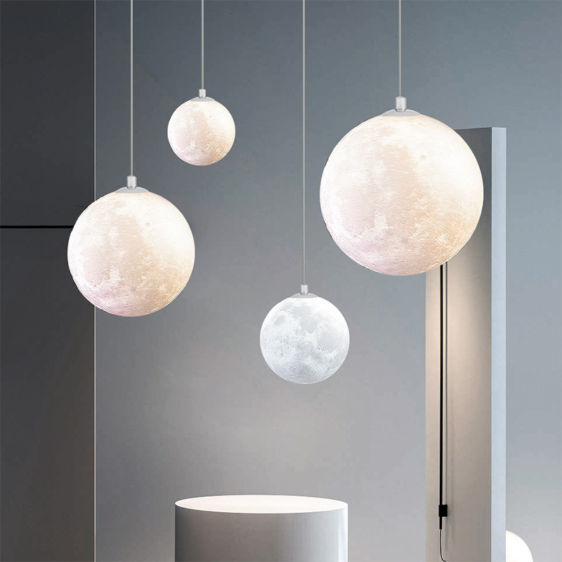 プラスチック製の月の形をしたペンダントランプ,モダンでクリエ - Hanging Moon Lamp のレビューと価格