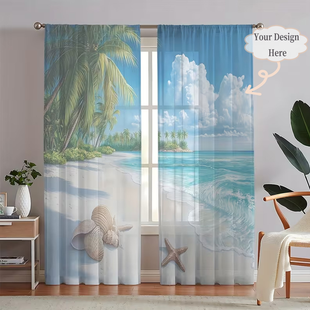 カスタム2Dフラット2枚組シアーカーテン、お好みのデザイン/ - Home Decor Curtain のレビューと価格