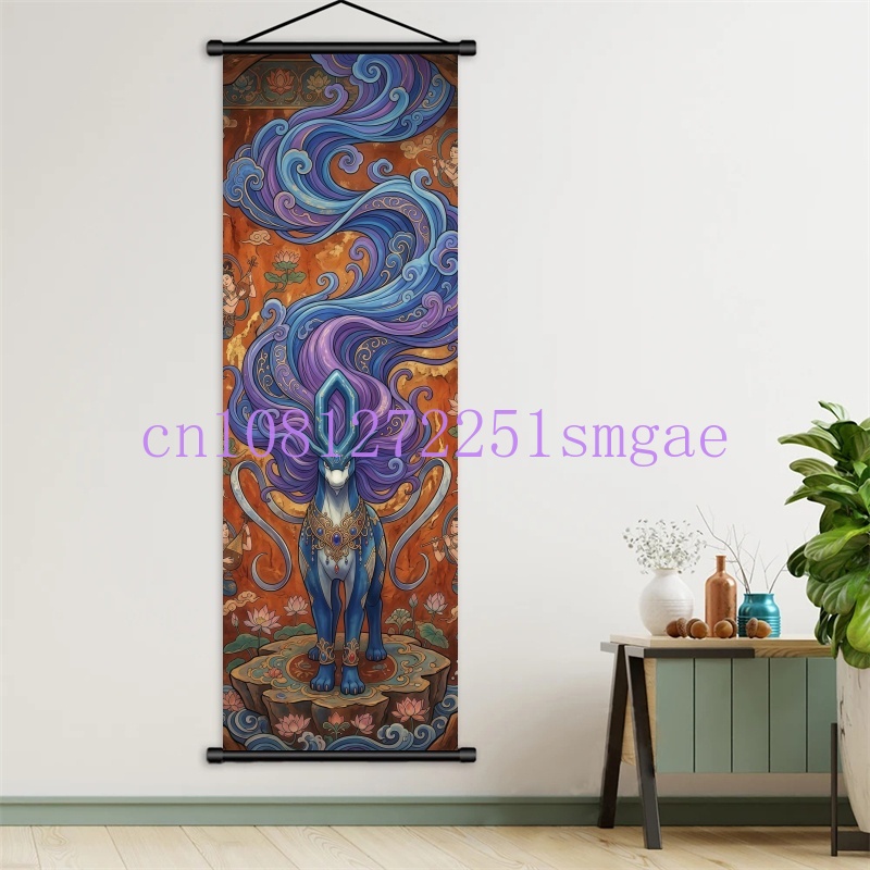 ポケモンアニメポスタースクロール絵画、ピカチュウ、リザードン - Canvas Painting のレビューと価格