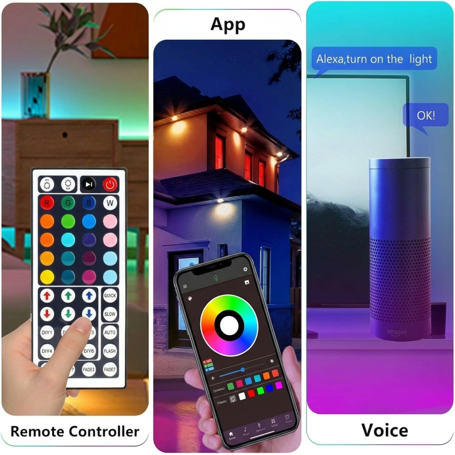 10M 20M 30M RGB LEDライトストリップ ルー - Home Decor App Free のレビューと価格