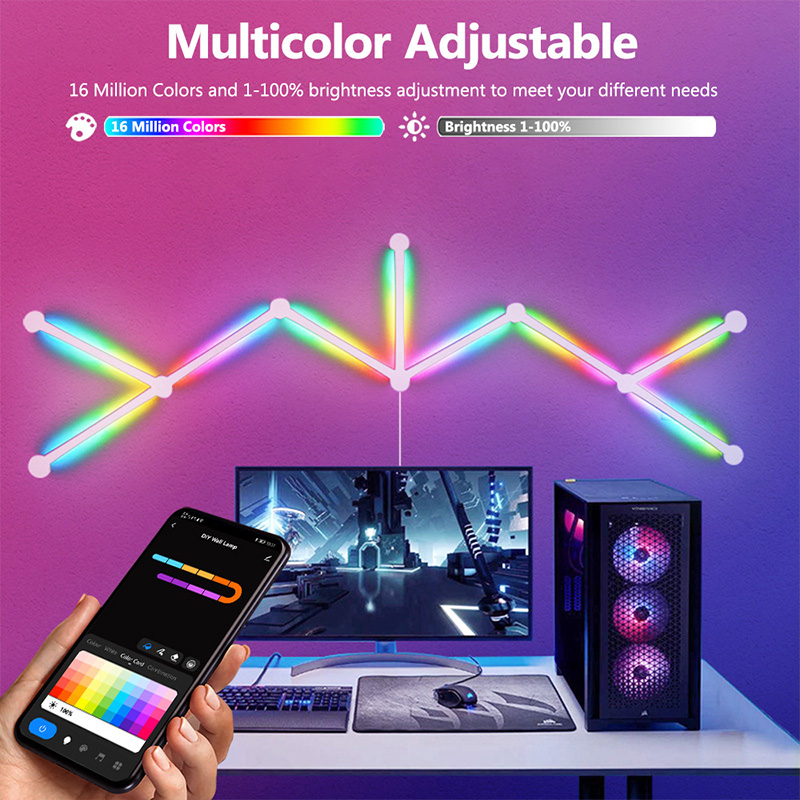 スマートRGBウォールランプ、Bluetoothアプリ接続L - Home Decor Tv のレビューと価格