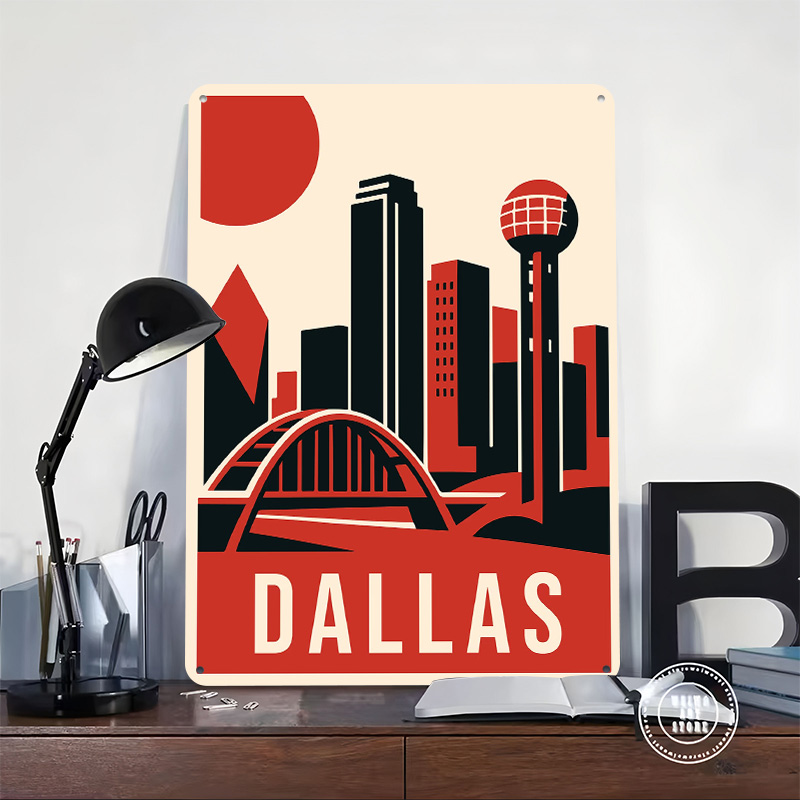 ダラスヴィンテージトラベルプリントポスターカスタマイズされた - Home Decor Dallas のレビューと価格