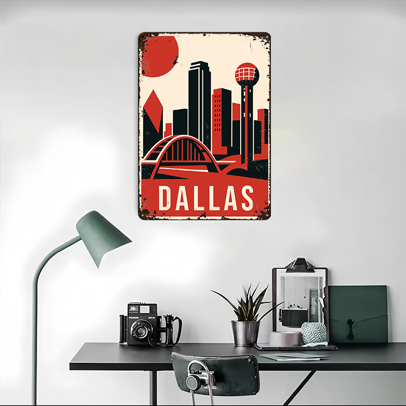 ダラスヴィンテージトラベルプリントポスターカスタマイズされた - Home Decor Dallas のレビューと価格