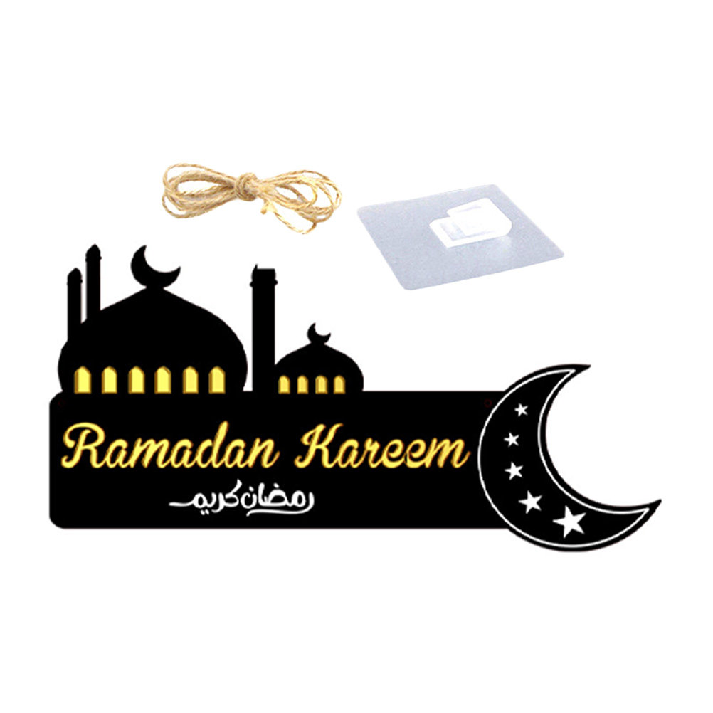 ラマダンの木製吊り下げ飾り板 繊細な模様 イード・ムバラク装 - Home Decor Ramadan のレビューと価格
