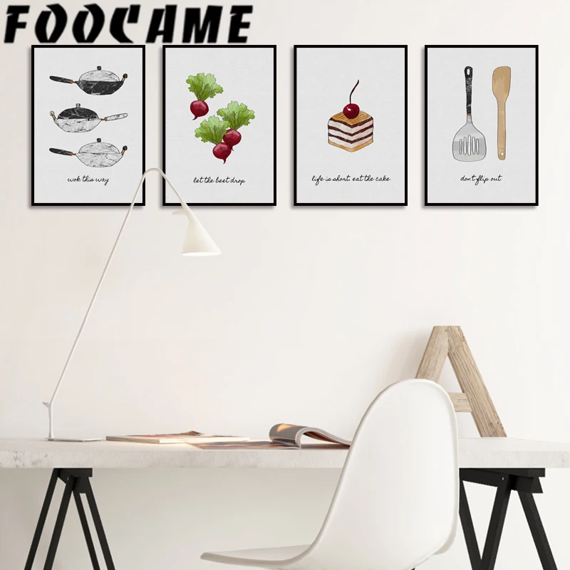 ケーキスイートキッチンポスター北欧アートキャンバスプリントキ - Home Decor Pt のレビューと価格