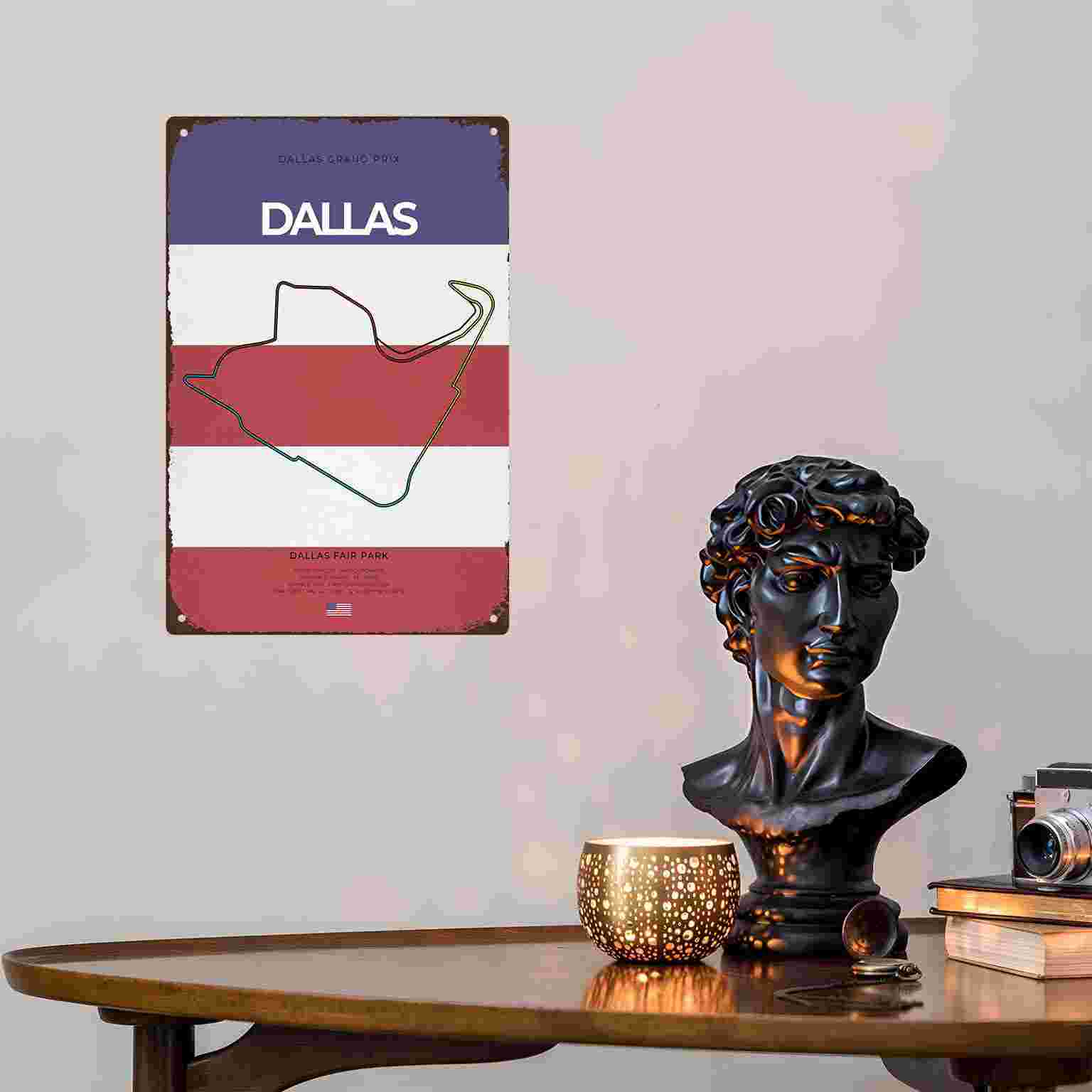 2Dフラット1枚入りダラスグランプリサーキットヴィンテージレ - Home Decor Dallas のレビューと価格