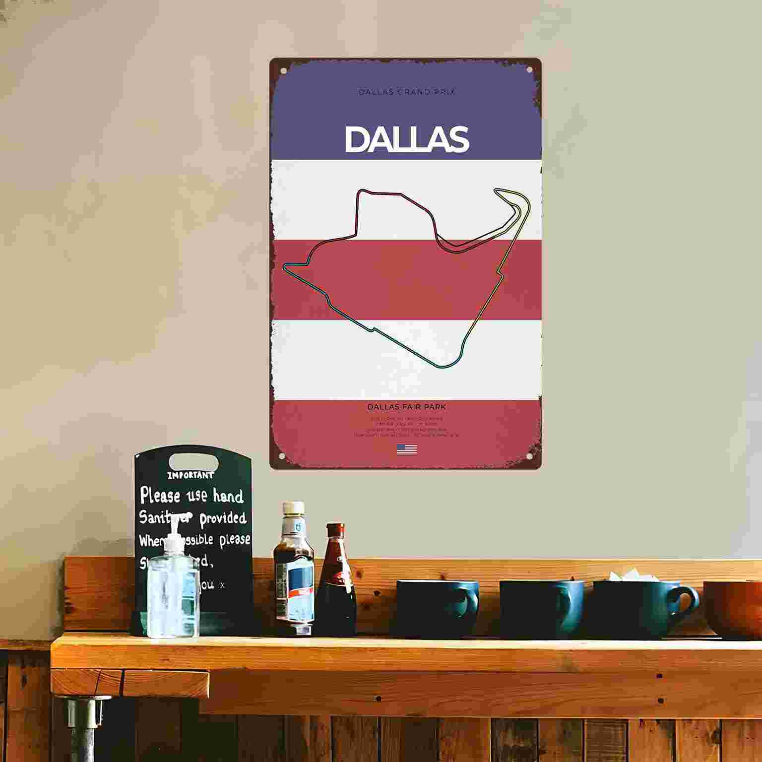 2Dフラット1枚入りダラスグランプリサーキットヴィンテージレ - Home Decor Dallas のレビューと価格
