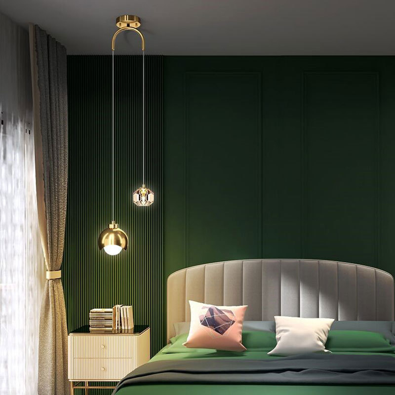寝室のベッドサイド吊り下げペンダントランプガラスボール LE - Hanging Moon Lamp のレビューと価格