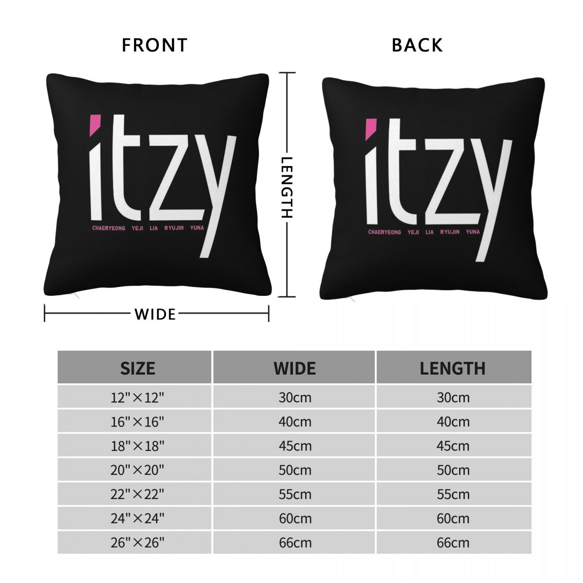 Itzy Band Dalla Dalla スクエア枕カバー - Home Decor Dallas のレビューと価格
