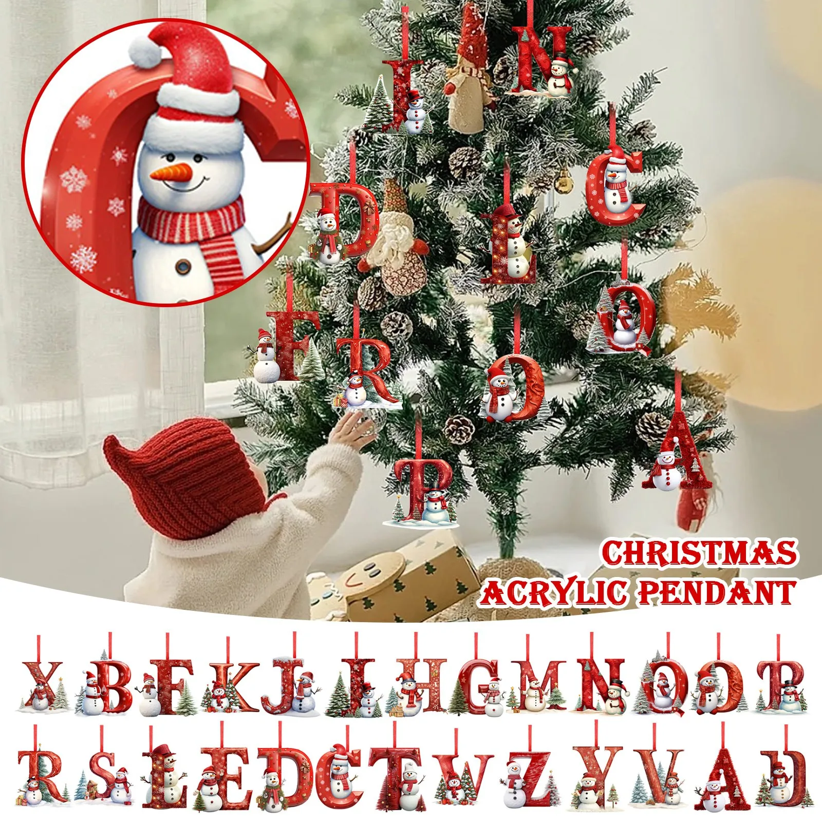 26文字のアクリルペンダント クリスマスツリー用 パーソナラ - Home Decor Trends 2025 のレビューと価格