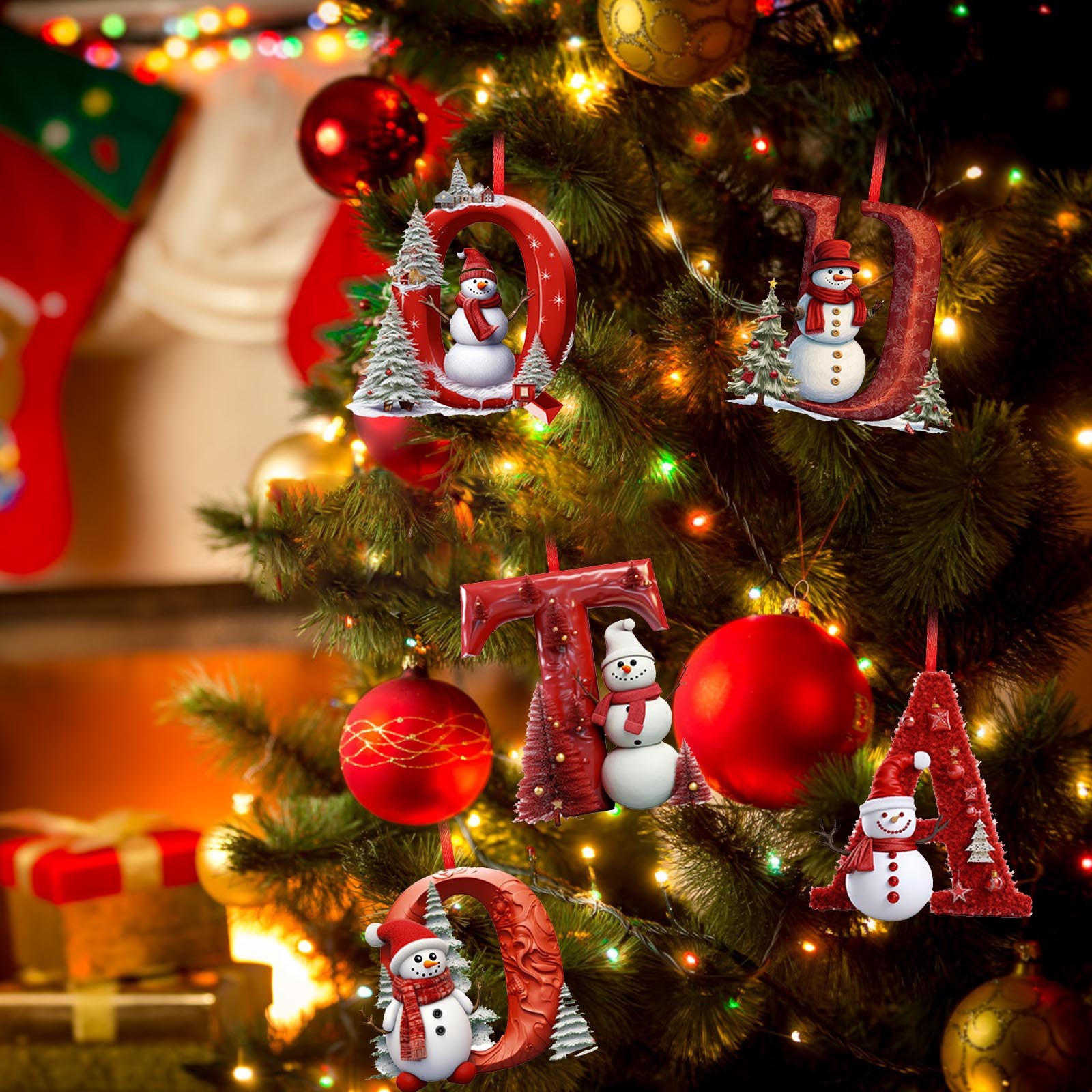 26文字のアクリルペンダント クリスマスツリー用 パーソナラ - Home Decor Trends 2025 のレビューと価格