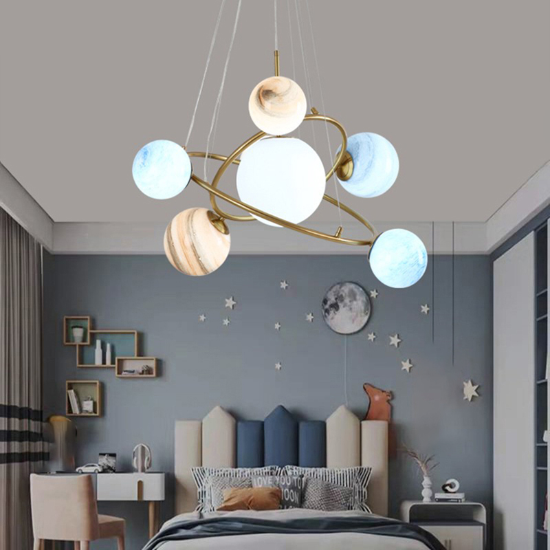 子供部屋男の子と女の子の寝室リビングルームスタディルーム放浪 - Hanging Moon Lamp のレビューと価格