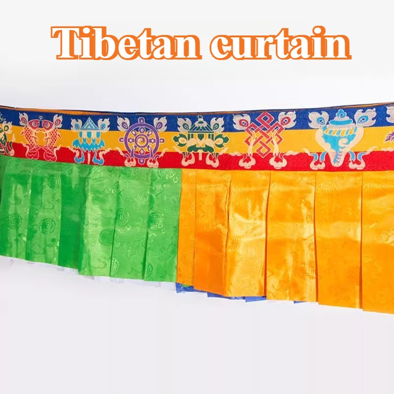 5メートルのチベット式テーブル用八吉祥カーテン、宗教的なペン - Home Decor Curtain のレビューと価格
