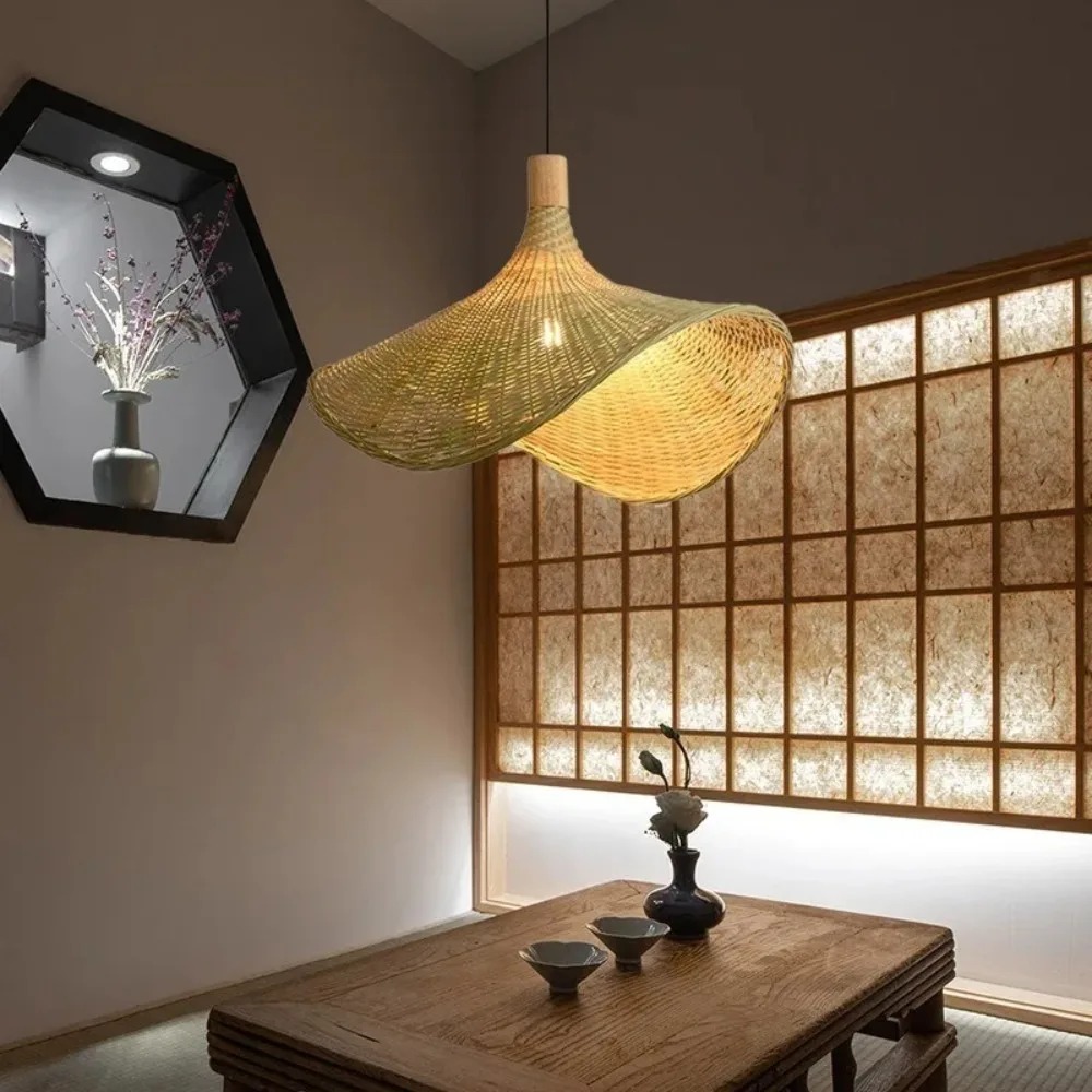 竹籐製ハンギングライト、調光可能なバスケットボールランプシェ - Hanging Moon Lamp のレビューと価格